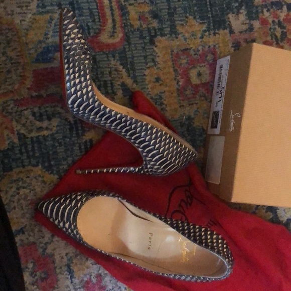 Christian Louboutin 100 Watersnake rocaille heels - Picture 5 of 6